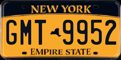 NY license plate GMT9952