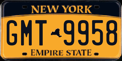 NY license plate GMT9958