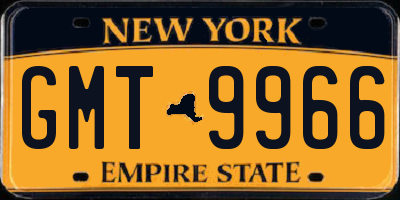NY license plate GMT9966