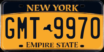 NY license plate GMT9970