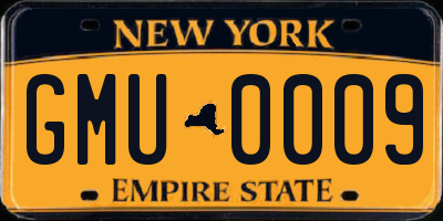 NY license plate GMU0009