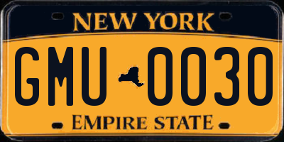 NY license plate GMU0030