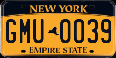 NY license plate GMU0039