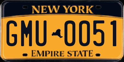 NY license plate GMU0051