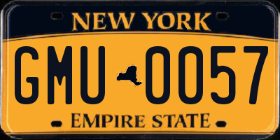 NY license plate GMU0057