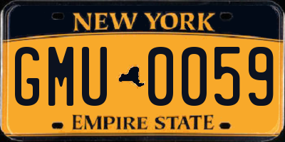 NY license plate GMU0059