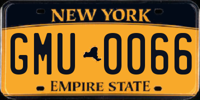NY license plate GMU0066