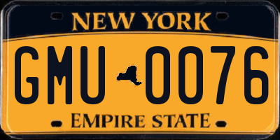 NY license plate GMU0076
