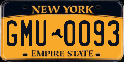 NY license plate GMU0093