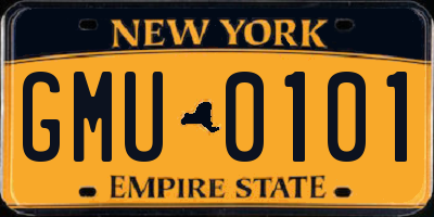 NY license plate GMU0101