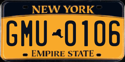 NY license plate GMU0106