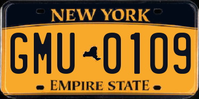 NY license plate GMU0109