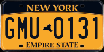 NY license plate GMU0131