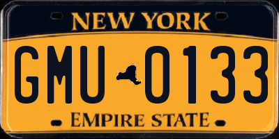 NY license plate GMU0133