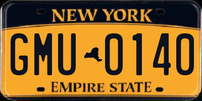 NY license plate GMU0140