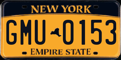 NY license plate GMU0153