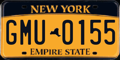 NY license plate GMU0155
