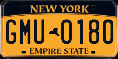 NY license plate GMU0180