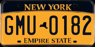 NY license plate GMU0182