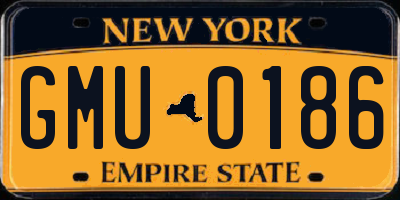 NY license plate GMU0186