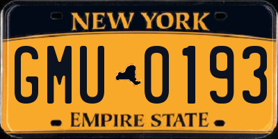 NY license plate GMU0193