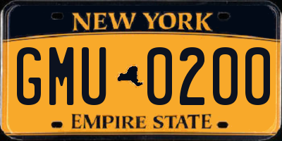 NY license plate GMU0200