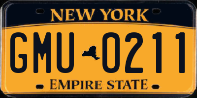 NY license plate GMU0211