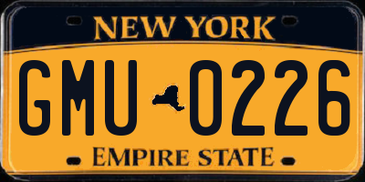 NY license plate GMU0226