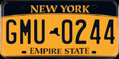NY license plate GMU0244