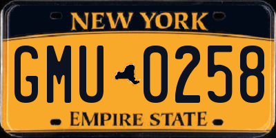 NY license plate GMU0258