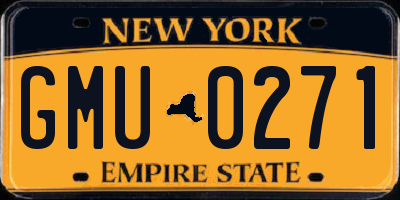NY license plate GMU0271
