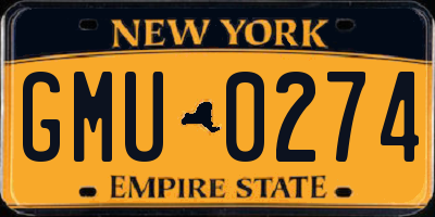 NY license plate GMU0274