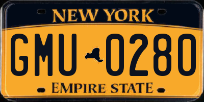 NY license plate GMU0280