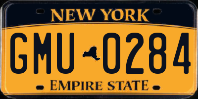 NY license plate GMU0284