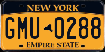 NY license plate GMU0288