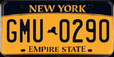 NY license plate GMU0290