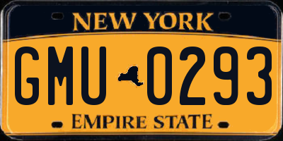 NY license plate GMU0293