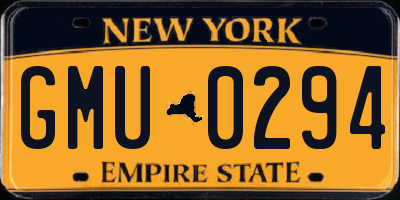 NY license plate GMU0294
