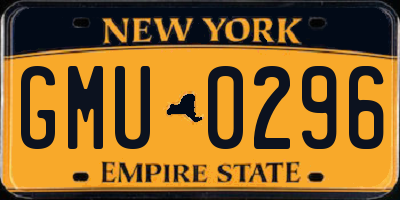 NY license plate GMU0296