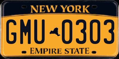 NY license plate GMU0303