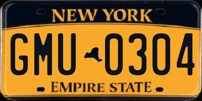 NY license plate GMU0304