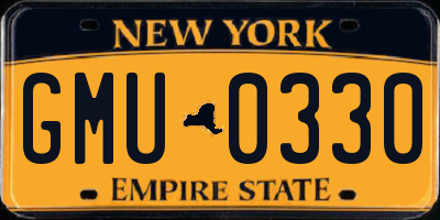 NY license plate GMU0330