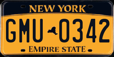 NY license plate GMU0342