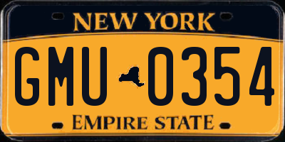 NY license plate GMU0354