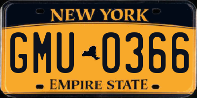 NY license plate GMU0366