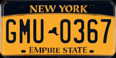 NY license plate GMU0367