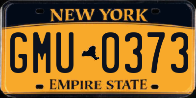 NY license plate GMU0373