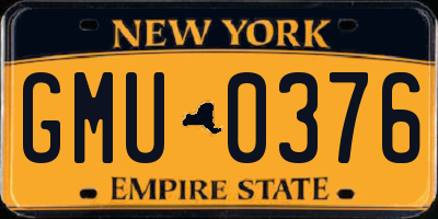 NY license plate GMU0376