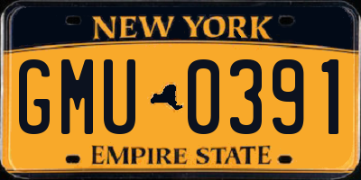 NY license plate GMU0391