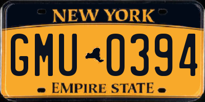 NY license plate GMU0394